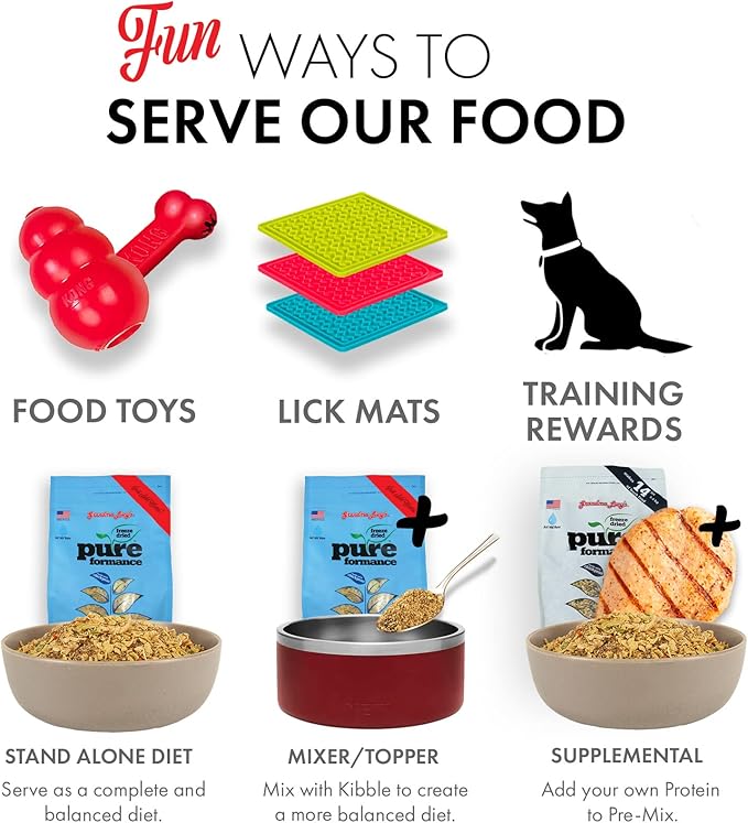 Grandma Lucy's PUREformance Dog Food, Grain Free and Freeze-Dried - Fish, 3 Pound Bag