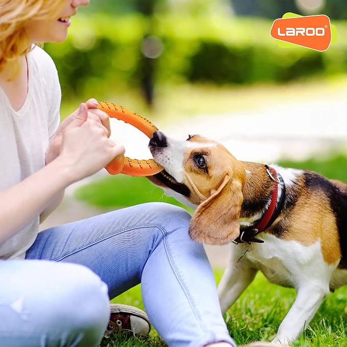 LaRoo Dog Flying Ring Toys, Floating Flying Dog Disc Toys, Summer Pet Training Outdoor Durable Chew Toys for Medium and Large Dogs