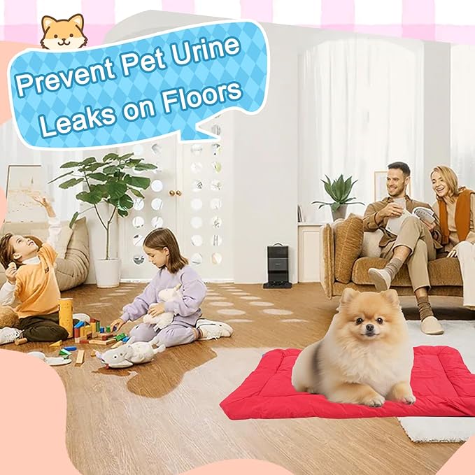 Foldable Waterproof Outdoor Dog Bed – Portable Travel Mat for Camping, Machine Washable Pet Bed for Small to Medium Dogs, Indoor & Outdoor Use(Red)