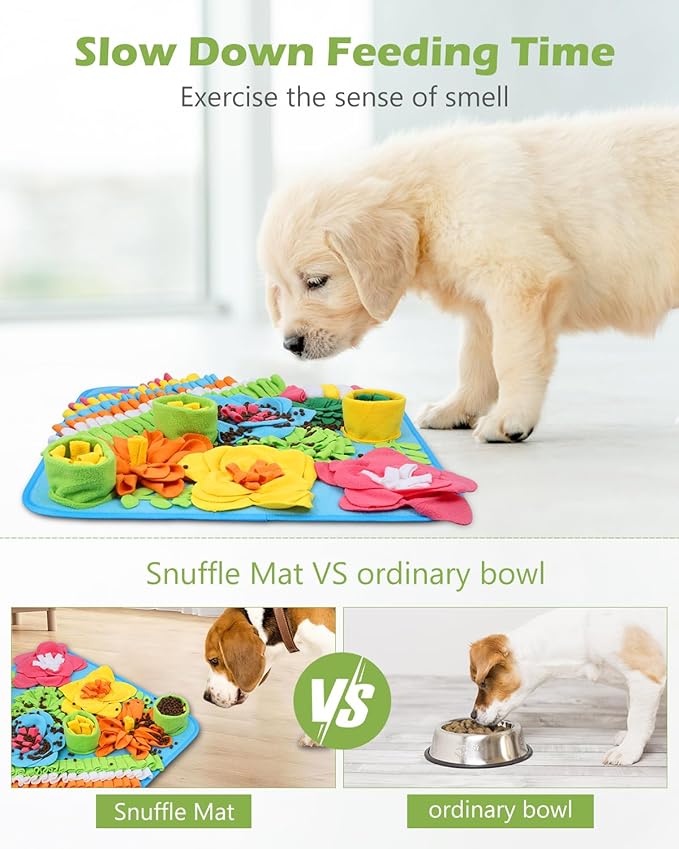 KeeKit Snuffle Mat for Dogs & Cats - Large Slow Feeder Mat for Small & Medium Breeds, Encourages Natural Foraging Skills, Durable Sniff Mat for Mental Stimulation & Stress Relief