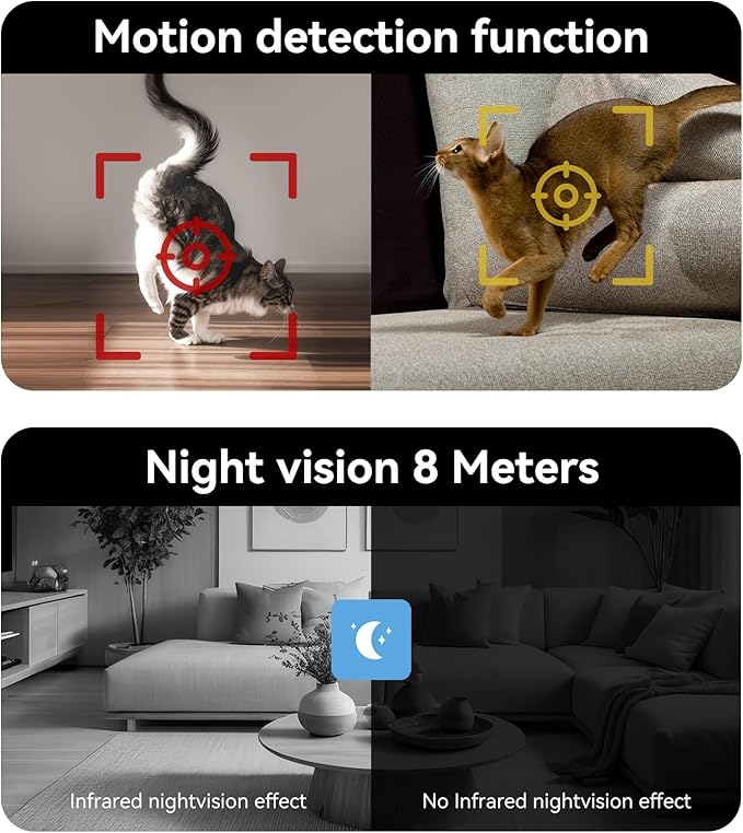 Home Security Camera with 4.3" Screen, Two Way Video Camera for Elderly, Baby and Pets, 1080P Dog Camera with Motion Detection