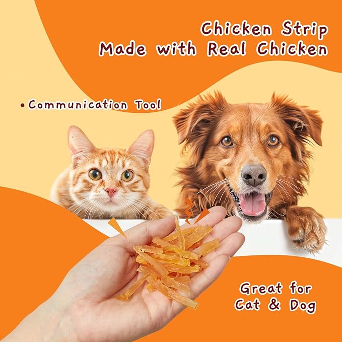 Jungle Calling Soft Training Treats for Small Dog and Cats, Mini Chicken Strips Puppy Training Edible Snacks Easy to Digest, Grain Free