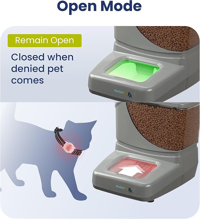 PortionPro Rx Upgraded RFID Automatic Pet Feeder, New Tag with Silicone Loops - Prevents Food Stealing, Perfect for Prescription Diets, Schedules Meals (Cats & Dogs)