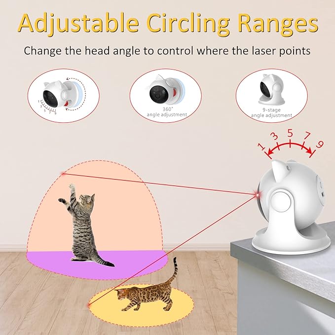 Automatic Cat Laser Toy Interactive Cat Toys for Indoor Cats/Kitty/Dogs,Laser Toys for Bored Indoor Adult Cats