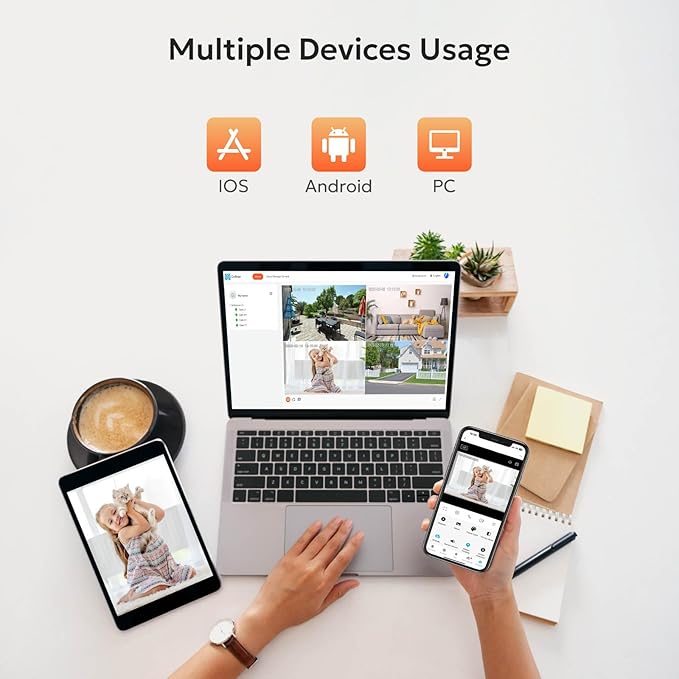 owltron 4pcs Indoor Pan/Tilt Security Camera 2K, Smart Cam for Home Security with Motion Detection, 2.4G WiFi with Phone APP, Baby/Pet Camera with IR Night Vision & Two Way Talk