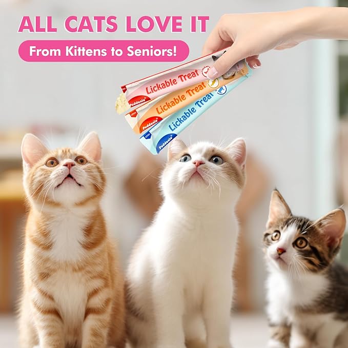 High-Meat Lickable Cat Treats, Grain & Gum Free, No Additives, All-Natural High Protein Puree, 0.5oz Tubes (Pack of 72)