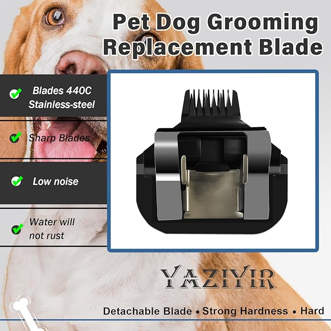 3 Pack 5/8N Detachable Dog Grooming Steel Blades,Compatible with Andis,Oster A5,Wahl KM-10 Series,Cut Length 1/32" 0.8MM （Black）