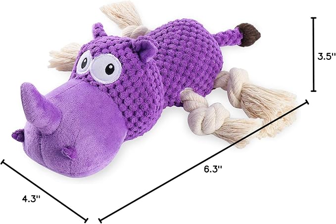 Dog Toys Tough Dog Toys for Large Dogs Plush Dog Toys for Aggressive Chewers Stuffed Dog Toys Durable Squeaky Dog Toys Puppy Chew Toys Dog Chew Toys for Small, Medium, Large Breed, Purple