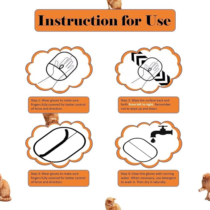 3 PCS Pet Hair Removal Glove for Cats & Dogs, Electrostatic Grooming Gloves for Pet Hair, Reusable Double Sided Static Hair Remover for Couch, Furniture, Carpet & Car Seat