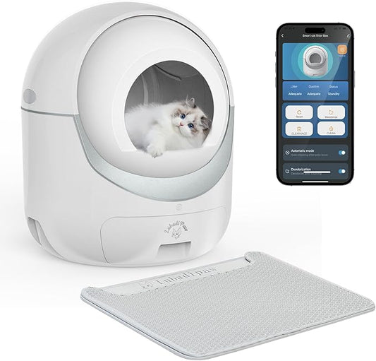 Extra Large Self Cleaning Cat Litter Box, with APP Control Smart Odor Removal Automatic Cat Litter Box, Odor Removal Safety Protection for Multiple Cats