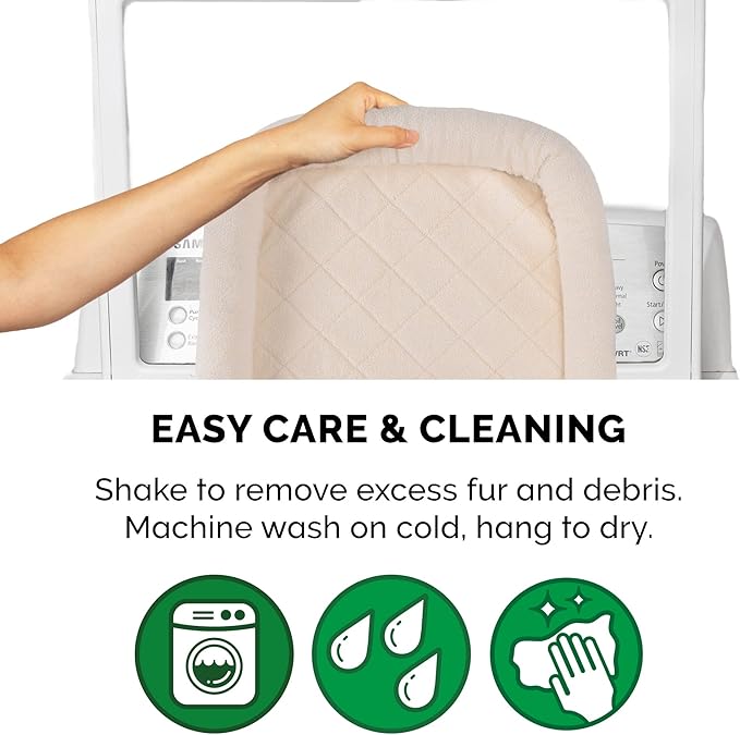 Furhaven Dog Bed for Extra Small Dogs & Indoor Cats, 100% Washable, Sized to Fit Crates - Sherpa Fleece Bolster Crate Pad - Cream, Extra Small