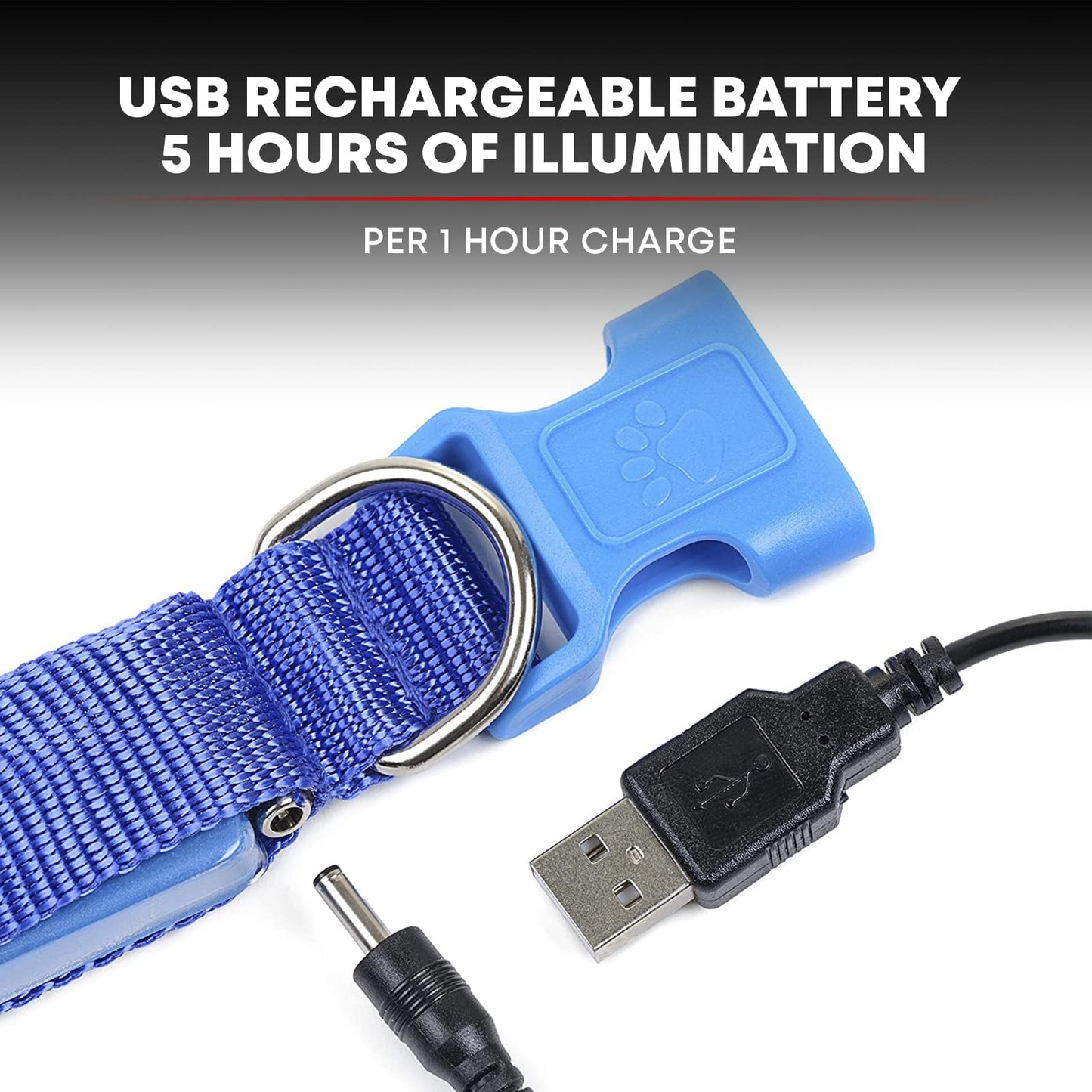 ILLUMISEEN LED Light Up Dog Leash | Ultra High Visibility Up to 350 Yards | 3 Lighting Modes | USB Rechargeable, No Batteries Needed | Padded Handle & Rotating Swivel Clasp to Prevent Leash Tangling