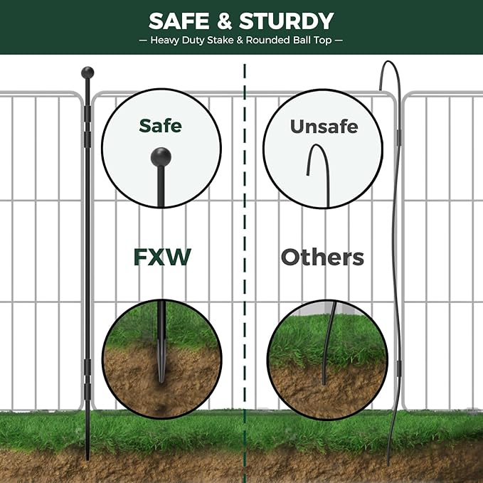 FXW MiniPaws Unleashed Dog Playpen for Yard & RV Camping, Expandable 24-inch 32 Panels for Puppies and Small Dogs, Portable for Indoor and Outdoor Use