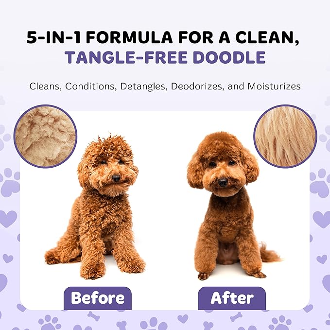 Dog Shampoo and Conditioner for Doodle | All Natural Dog Shampoo for Smelly Dogs | Sensitive Skin Pet Shampoo for Dogs| Goldendoodle, Doodles, Poodle, Puppy Shampoo and Conditioner