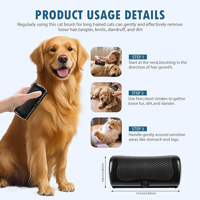 Deshedding Dog Brush, Groompro Deshedding Brush for Cats, Dogs, Rabbits, Horses, Ergonomic Pets Groomer for Matted Hair, 2PCS