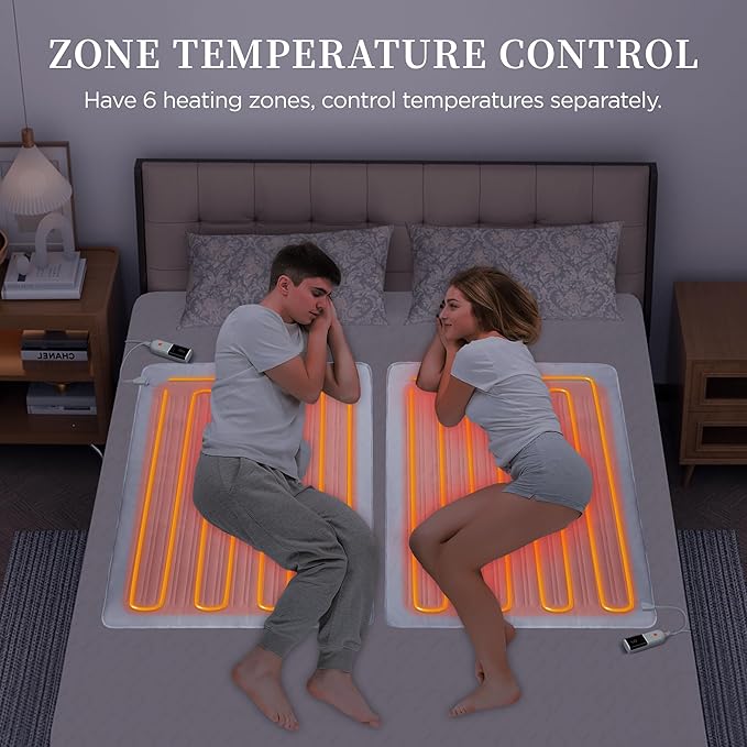 Heated Mattress Pad Mini Twin Size-Single Controller Electric Mattress Pad with Deep Pocket,6 Heat Settings & 10 Auto Shut Off Electric Bed Warmer,Machine Washable(31"x55")