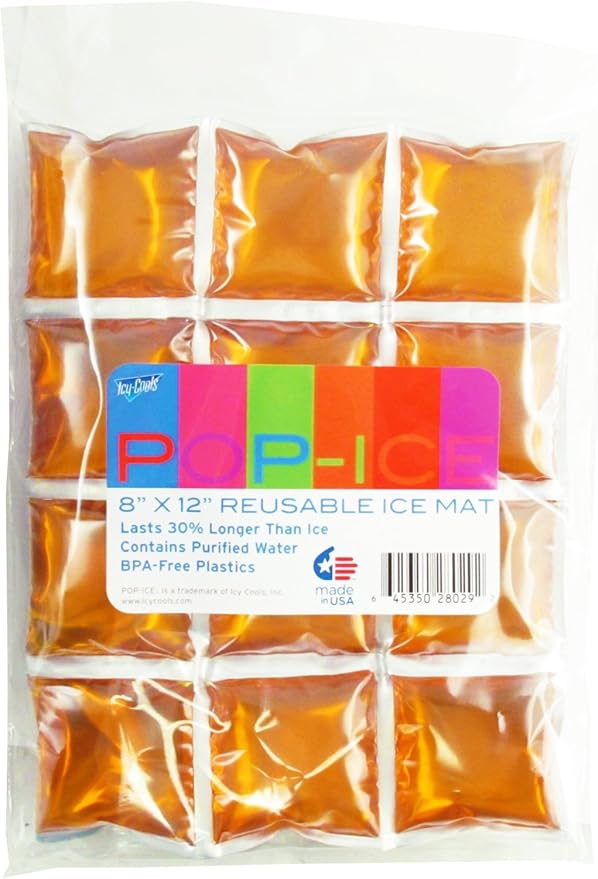 ICY-COOLS Reusable Ice Packs for Coolers - Flexible Ice Sheets, Flat and Long-Lasting for Camping or Lunch Boxes, 10x16 & 8x12, 1 or 3 Pack