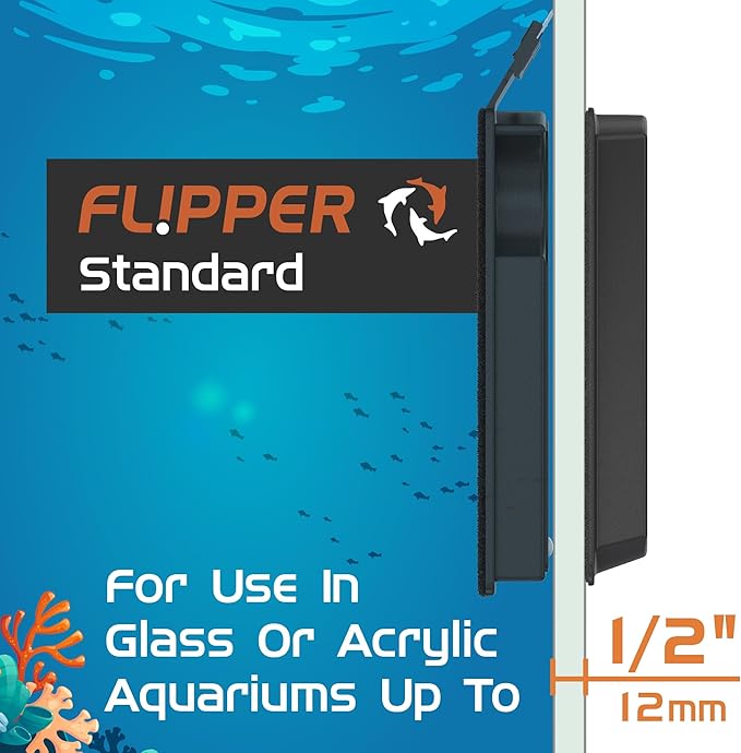 FL!PPER Flipper Magnetic Aquarium Glass Cleaner & Fish Tank Accessories | Effortless Algae Remover for Fish Tank (Standard)