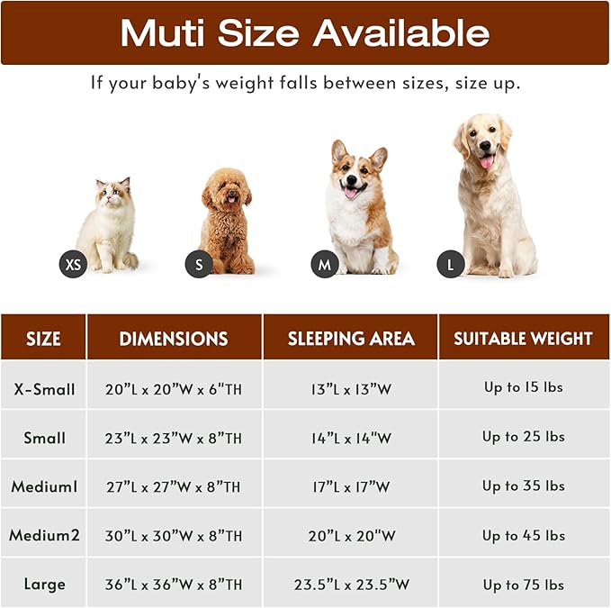 JOLLYVOGUE Dog & Cat Bed, Calming Anti-Anxiety Pet Bed for Small Dogs, Fluffy Donut Cushion for Small and Medium Pets (20")