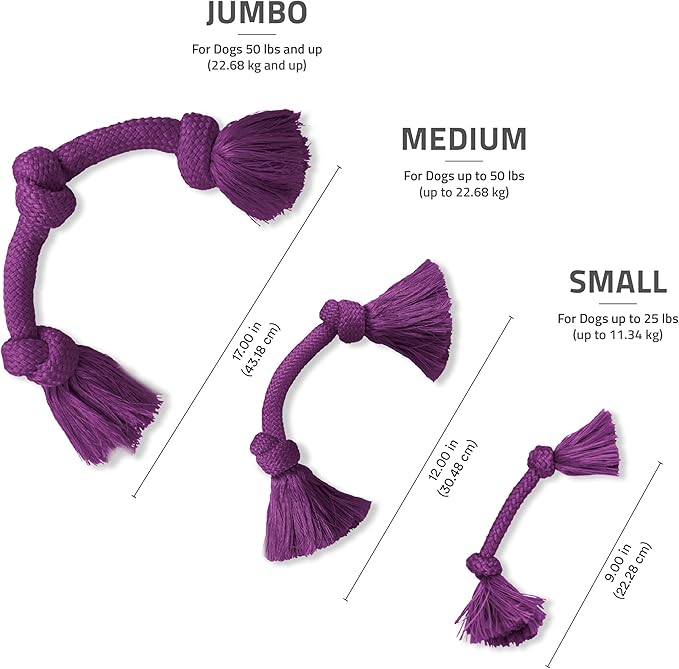 Playology Rope Toys for Dogs | Tug of War Dog Toy for Aggressive Chewers | Bacon Scented Dog Toys | Jumbo Rope Toy for Interactive Play