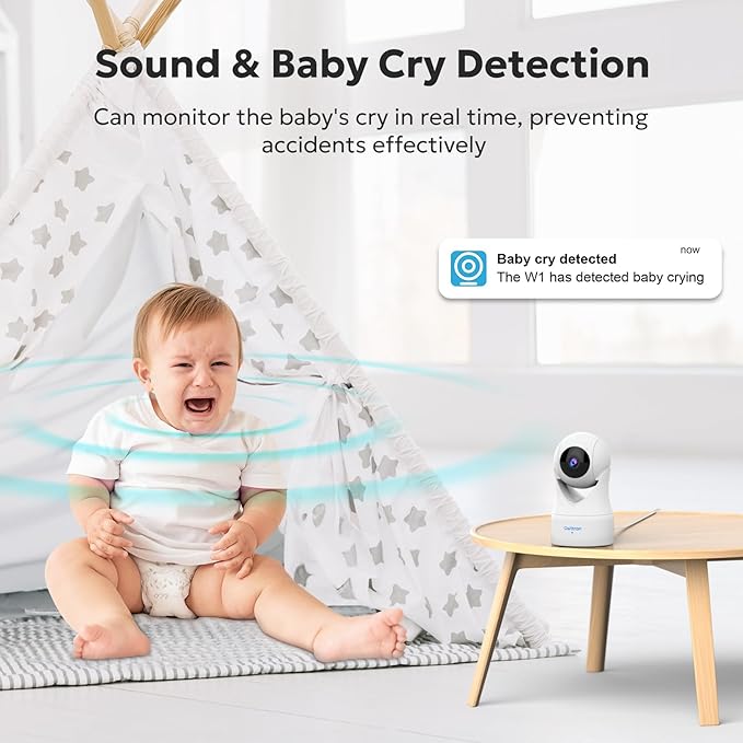 owltron Indoor Security Camera 2K, 360° Cameras for Home Security with Motion Detection, 2.4G WiFi for Baby/Pet/Nanny/Camara with Night Vision, Siren Alarm & 2-Way Audio, Compatible with Alexa