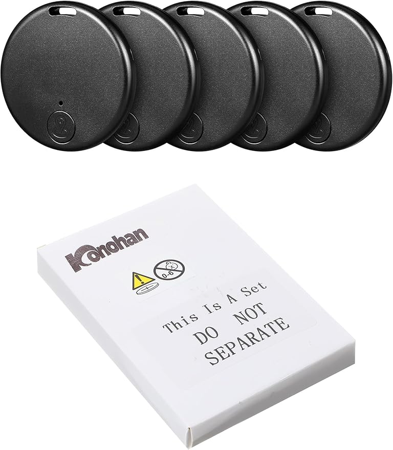 Konohan 5 Packs Portable GPS Tracking Mobile Tracking Anti Loss Smart Device Key Finder Locator GPS Finders Tracker Device for Pets Dog Cat Wallet Keychain Luggage, Alarm Reminder(Classic)