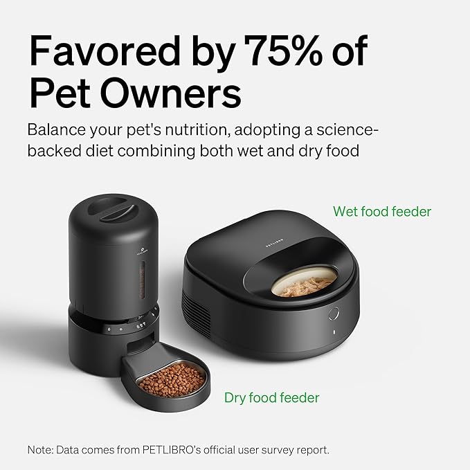 PETLIBRO Automatic Cat Feeder Wet Food Dispenser Refrigerated APP WiFi Control,3 Days True Freshness 3 Meals,Semiconductor Cooling&Quick Chills Gravy Wet Food Polar Timed Auto Pet Feeder for Cat Dog