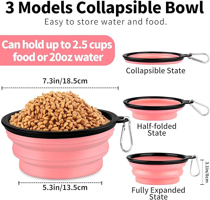 Collapsible Dog Bowl, Lightweight and Portable, Ideal for Camping, Hiking, and Outdoor Use