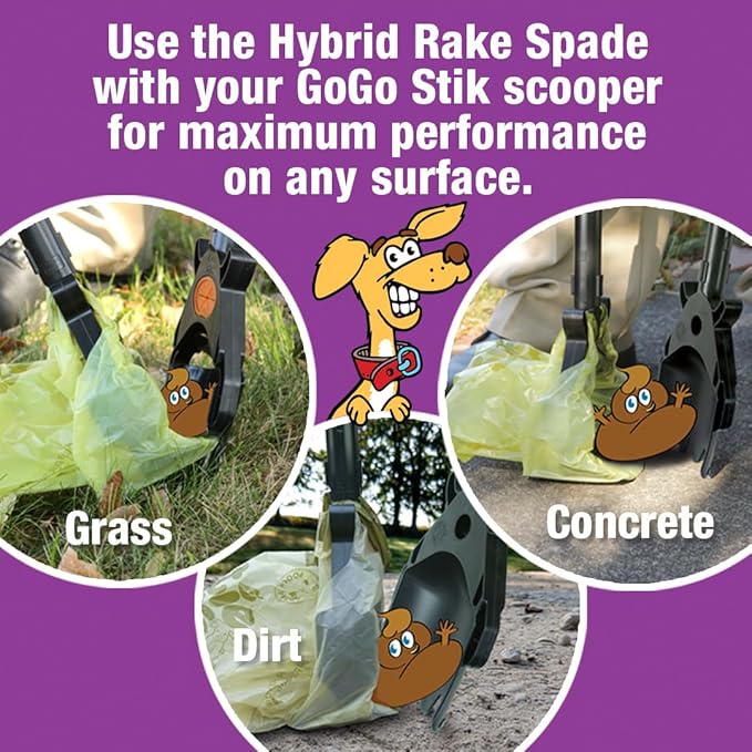 Hybrid Dootie Rake-Spade. Accessory Pooper Scoopers. All Dog, Cat, and Pet Yard Waste Cleanup