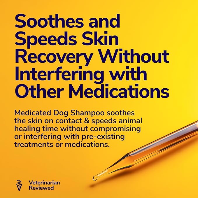 Medicated Dog Shampoo for Itchy Skin Relief - Yeast Infection Treatment for Dogs & Dog Allergy Relief Hot Spot Treatment - Hydrocortisone Antifungal Shampoo (16 oz)