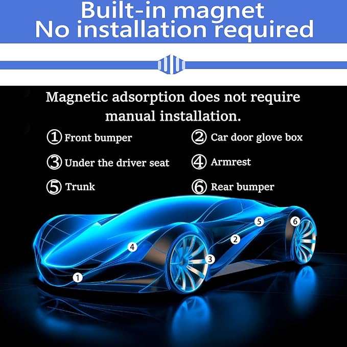 GPS Tracker for Vehicles,Car GPS Tracker Portable Real Time Magnetic GPS Tracking Device, Full Global Coverage Location Tracker for Car,kids,dogs,Trucks/Person. No Subscription Required/No Monthly Fee