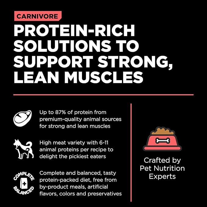 Go! Solutions Carnivore, Grain-Free, Protein Rich Dry Dog Food, Salmon and Cod Recipe, 3.5 lb Bag