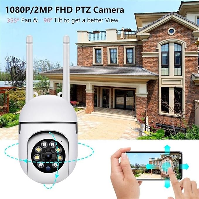 Outdoor Security Cameras, 2.4GHz & 5G WiFi Cameras for Home Security, 1080P Dome Surveillance Cameras 360° View, Waterproof Security Camera with Motion Detection, 2-Way Audio (2PCS)