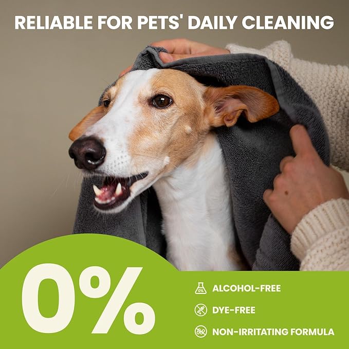 Small Animals Stain Removers, Thicker Dog Ear Cat Ear Cleaner Wipes, Natural Relief Dog Ear Cleaning Wipes, Effectively Remove Ear Wax for Dog Kitten, Aloe Scent Deodorizing, 100 Count