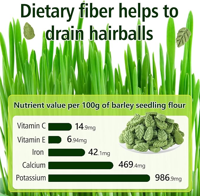 100g/3.52oz Cat Grass Treats, Cat Grass Teething Stick for Hairball Remove and Teeth Cleaning, Edible Cats-Grass Stick Snack