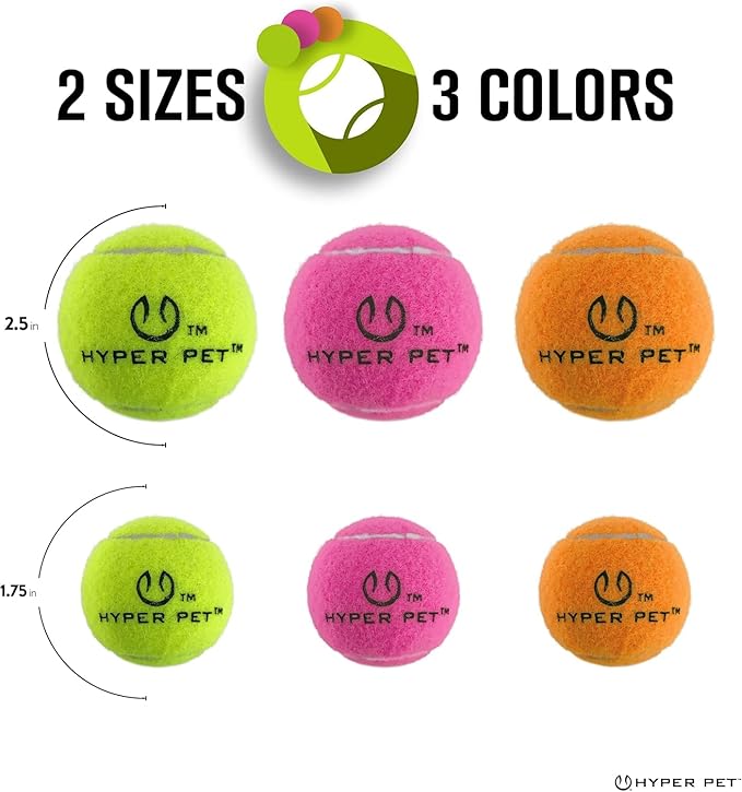Hyper Pet MINI Tennis Balls for Dogs (Safe Dog Ball Tennis Balls for Exercise & Training) Interactive Toys work with Hyper Pet K9 Kannon MINI Dog Ball Launcher - 4 Pack Pink
