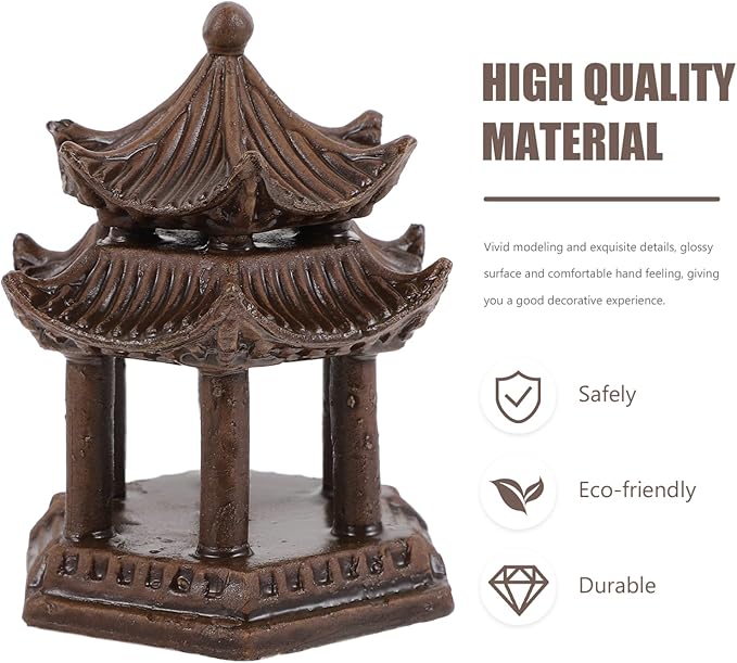 Japanese Home Decor Aquarium Ceramic Mini Decoration: Miniature Pagoda Statue Figurine Fish Tank Buddhist Landscape Decoration Asian Zen Garden Desktop Decor Sand Tray Miniatures