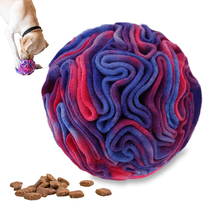 Snuffle Ball for Dogs, Sniffle Interactive Treat Toy, Washable Puppy Treat Toy, Foraging Puzzle Ball Toy, Mind Games for Dogs, Enrichment Dog Toys