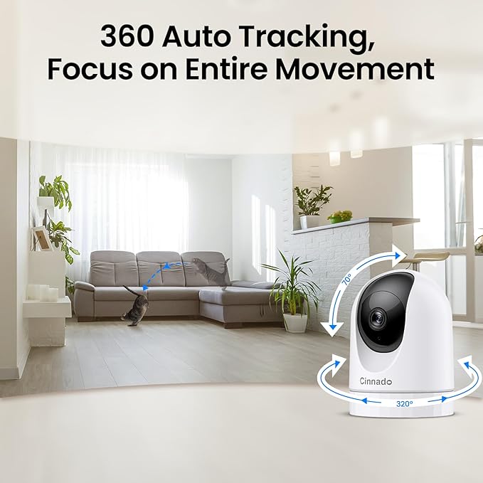 5MP Security Camera Indoor-5G/2.4G Dual WiFi Cameras for Home Security with Audio and Video Ideal for Pet/Nanny/Baby Monitor, 360 Auto Tracking, SD/Cloud Storage, Support Alexa/Google Home, D1