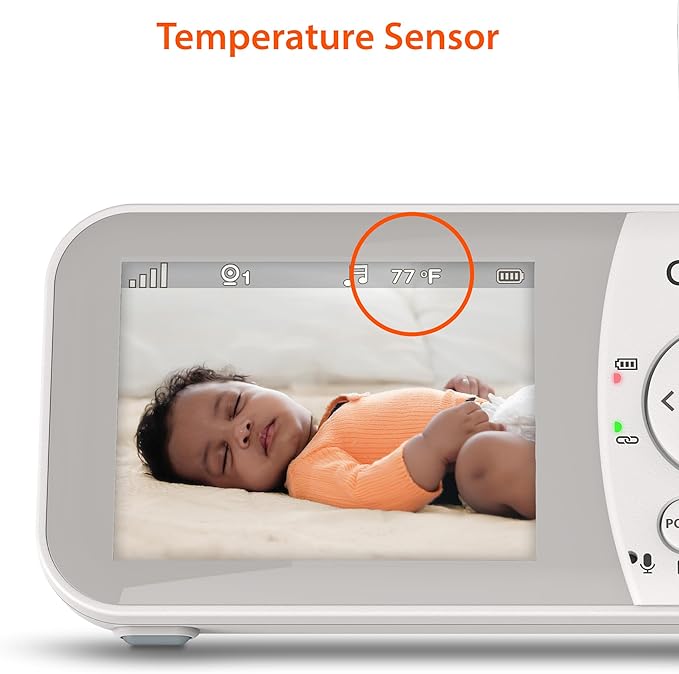 Gigaset Baby Monitor with Camera and Audio - VS280 No WiFi Portable Video Infant Monitor 2.8" Screen, Auto Night Vision, Temperature Alert, 1000ft Range, Ideal for Baby, Elderly, Pet