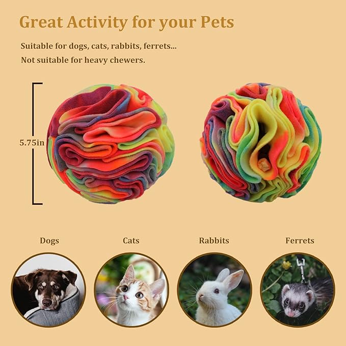 Snuffle Ball for Dogs, Puppy Treat Toy, Interactive Foraging Puzzle Toy, Enrichment Toys for Large Dogs, Sniffle Interactive Treat Ball