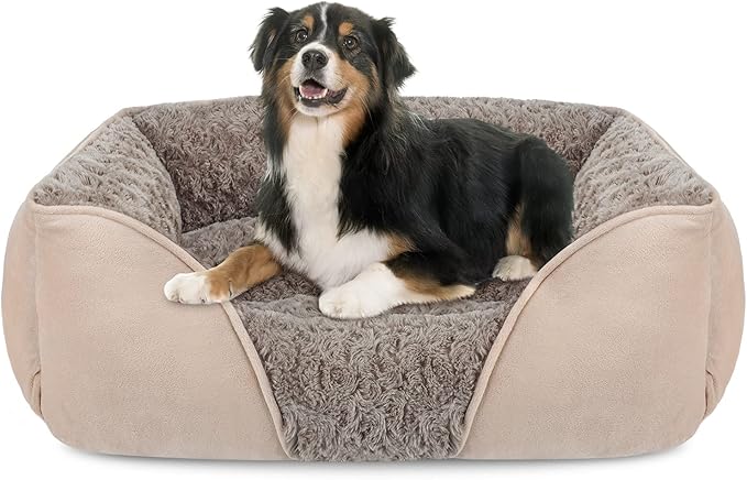 INVENHO X-Large Dog Bed for Large Medium Small Dogs Rectangle Washable Dog Bed, Orthopedic Dog Bed, Soft Calming Sleeping Puppy Bed Durable Pet Cuddler with Anti-Slip Bottom XL(35"x25"x10")