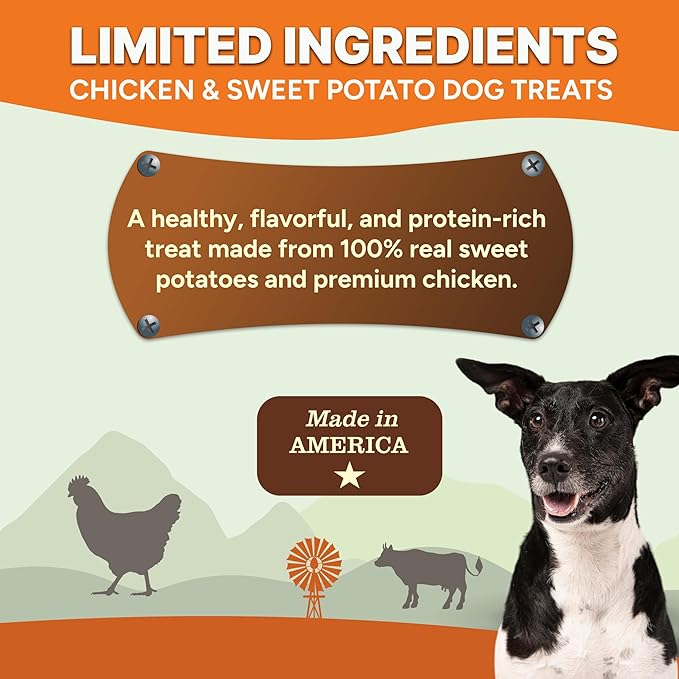 Gaines Family Farmstead Chicken & Sweet Potato Fillets for Dogs - 8 oz Pouch, Soft Chew, All-Natural, Grain-Free, Healthy Dog Treats for All Ages & Breeds, Made in USA