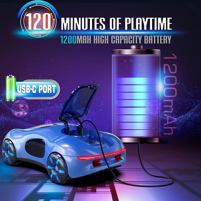 Gesture Sensing Remote Control Car, Drift RC Stunt Car with Light Spray & Sound, 2.4GHz Hobby RC Cars Toy for Kids, 360° Rotate, Birthday Gifts for Boys Girls 4-12