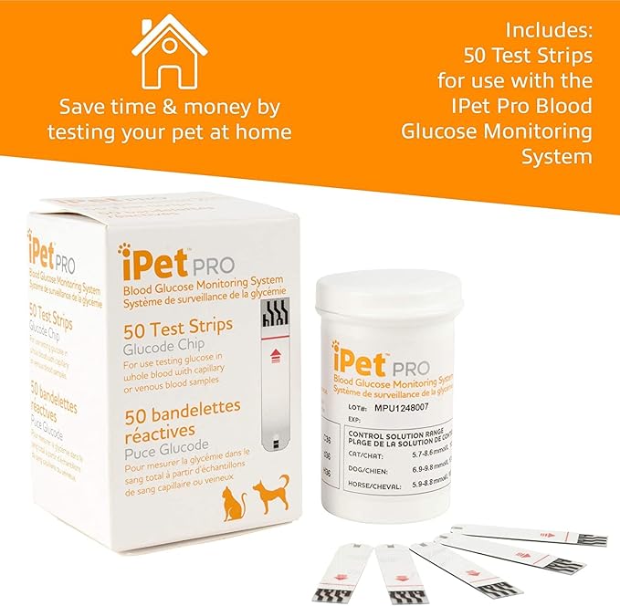 iPet PRO Blood Glucose Test Strips (Blood Glucose 50 ct. Test Strips)