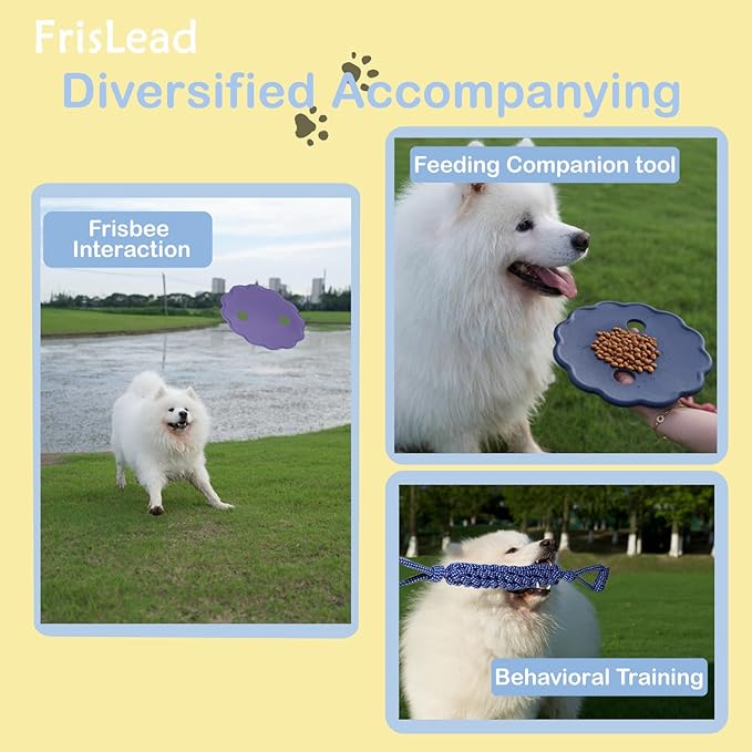 Dog Toys, Tough Rope Toy, Frisbee, Puppy Teething Toys, 2-in-1 Tug of War Rope Flying Disc, Puppy Chew toys for teething, Lick mat for dogs, Interactive, Durable Outdoor Dog toy (Velvet Grey)