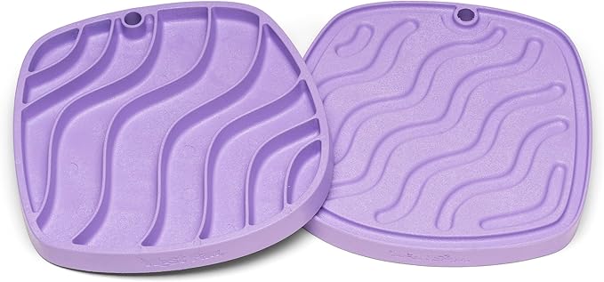 West Paw Seaflex Waves Feast Mat – All-in-One, Slow Feeder, Lick Mat – Encourages Foraging & Food Exploration - Engages Picky Eaters & Slow Feeding - Versatile – Easy to Clean, Non-Toxic - Lavender