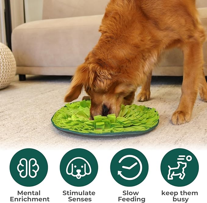 Snuffle Mat for Dogs Avocado Pal, X-Large 21.5" x 15", Enrichment Toy Slow Feeder, Puppy Toys to Keep Them Busy, Machine Washable, for All Dog Sizes