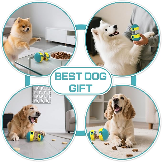 Interactive Dog Puzzle Toys for Indoor Adjustable Food Dispensing Treat Dispenser Ball & Slow Feeder for Large/Medium/Small Dog to Keep Them Busy, Green