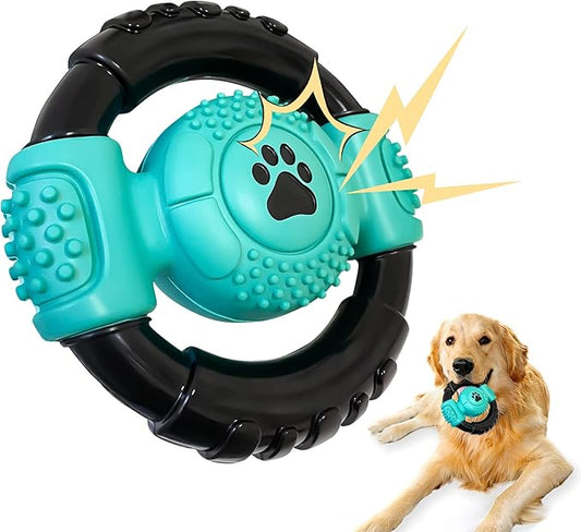 Dog Toys for Aggressive Chewers, Indestructible Dog Chew Toy for Medium Large Dogs, Milk Flavor Squeaky Tough Dog Toys to Keep Them Busy